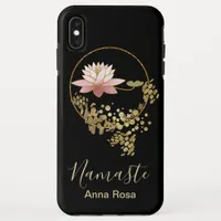 *~* Namaste Lotus Gold Glitter Zen Black Girly iPhone XS Max Case