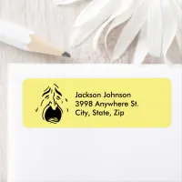 Dark Weeping Crying Face Outline, ZFJG Address Label