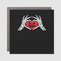 Skeleton Hands A Heart Spooky Halloween Car Magnet