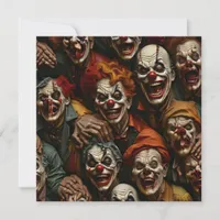 Collage of Spooky Clown Zombies Holiday Card