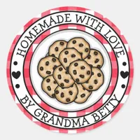 Made with Love, Homemade Chocolate Chip Cookies  Classic Round Sticker