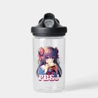 Anime Girl eating a PB&J Sandwich  Water Bottle