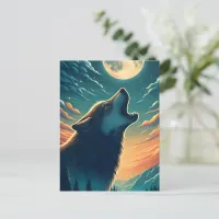 Wolfs Night Song Postcard