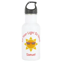 Sun with Red Shades Slogan and Name Stainless Steel Water Bottle