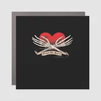 Cross My Heart Hope To Die Skeleton Hands Hearts Car Magnet