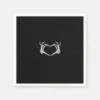 Skeleton Hands Heart Graphic Bold Impression Napkins