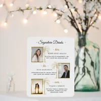 Signature Drinks Gold Palm Custom Wedding Photo Foam Board
