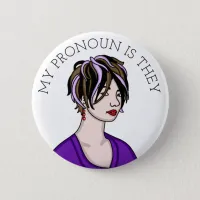 Personalized My Pronoun is They Customizable   Button