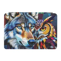 Wolf and Owl Vibrant and Colorful iPad Mini Cover