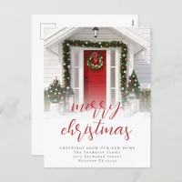 Photo Overlay Merry Christmas Script New Home Holiday Postcard