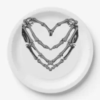 Skeleton Hands Heart Sign Retro Halloween Costume  Paper Plates