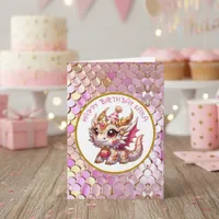  Dragon Themed Coloring Page | Girl's Birthday  Card