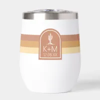 Desert Vibes Wedding Stripe Terra Cotta ID1019 Thermal Wine Tumbler