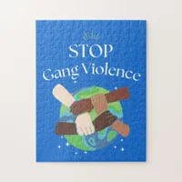 Stop Gang Violence Hands entwined Jigsaw Puzzle