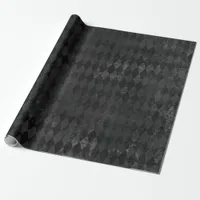 Black Distressed Harlequin Pattern Wrapping Paper