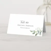 Eucalyptus Wedding Place Card with Meal Choice