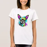 Chihuahua Cyberpunk style Art Dog Lover T-Shirt