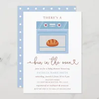 Bun In The Oven Blue Baby Boy Baby Shower Invitation