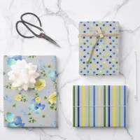 Yellow Buttercups and Blue Iris Wrapping Paper