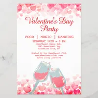 Pink Valentine's Party Food Music Dancing Club Flyer