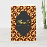 Eastern Earth Tribal Pattern Thank You Custom Card