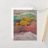 The Peach Mountains Surreal Collage Postcard