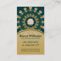 Teal+Gold GeoCircle Business Card