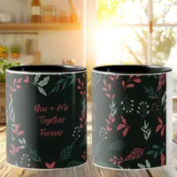 Colorful Happy Valentine's Day Flower Pattern Mug