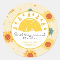 First Trip Around the Sun 1st Birthday Classic Round Sticker