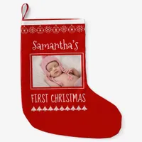 Baby First Christmas Name Photo Ornaments Small Christmas Stocking