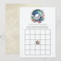A Little Pearl Coastal Baby Shower Bingo Game Invitation