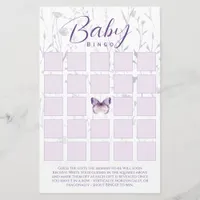 Boho Floral Butterfly Baby Shower Bingo Game Card
