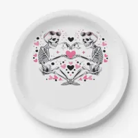 Skeleton Heart Hands Viral Trendy Vibe Paper Plates