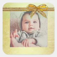 Gold Gender Neutral Baby Photo Stickers