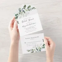 Rustic Eucalyptus Bridal Shower  All In One Invitation