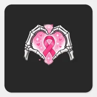 Skeleton Heart Ribbon Awareness Inspirational Desi Square Sticker