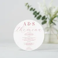 Elegant Pink Rose Script Wedding Menu