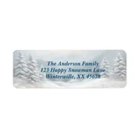 Snowy Winter Landscape Return Adress Label