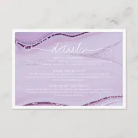 Abstract Glitter Strata Wedding Details Lilc ID903 Enclosure Card