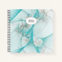 Marbled Silk Fractal Teal ID717 Notebook