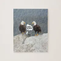 Funny Quote Eagles & Seagull Photo Jigsaw Puzzle