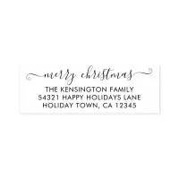 Simple Script Merry Christmas Return Address  Self-inking Stamp