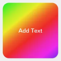 Diagonal Rainbow Gradient Red to Green Square Sticker