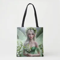 Beautiful May Fairy in Lilies of the Valley Tote Bag