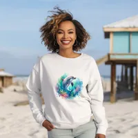 Gender Neutral Tropical Dolphin Ocean Beach Sweatshirt