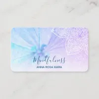 *~* Yoga Meditation Mandala Reiki Floral Glitter Business Card