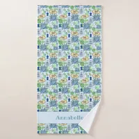 Fun Tequila Shots and Blue Agave Patterned Bath Towel