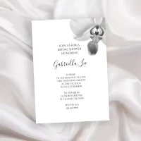 Black and White Orchids Bridal Shower Invitation