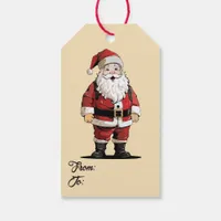 Retro Santa Christmas Gift Tag