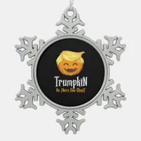 Trumpkin  Boo Sheet Funny Halloween Snowflake Pewter Christmas Ornament